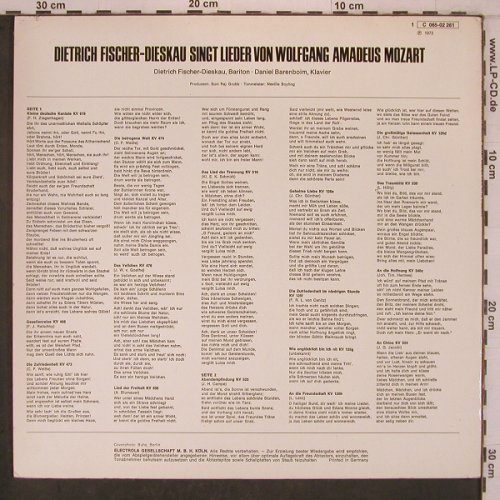 Fischer-Dieskau, Dietrich: Singt Lieder Von Mozart, EMI (C 065-02 261), D, m-/vg+, 1972 Typ: LP Best.-Nr.: L9646 Preis: 6,00 Euro