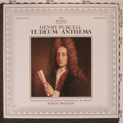 Purcell,Henry: Te Deum, Anthems, Archiv(42 168 5), D, Club Ed, 1983 - LP - L9651 - 7,50 Euro