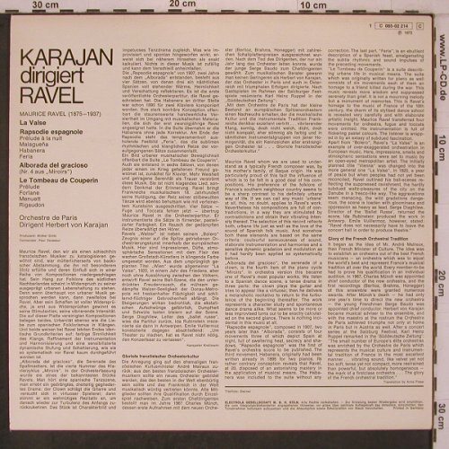 Karajan,Herbert von: dirigiert Ravel, Orchestre de Paris, EMI(C 065-02 214), D, 1972 - LP - L9652 - 7,50 Euro