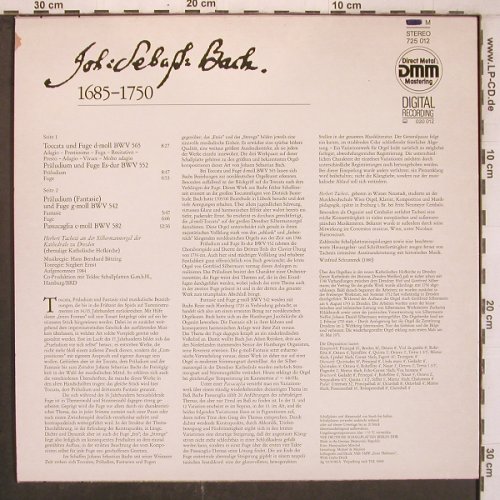 Bach,Johann Sebastian: Toccata & Fuge, BWV,565, 552, 542.., Eterna(7 25 012), DDR, 1986 - LP - L9666 - 7,50 Euro