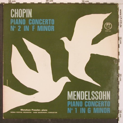 Chopin,Frederic / Mendelssohn: Klavierkonzert Nr.2 op.21/Nr.1op.25, Concert Hall (M-2314), , 1964 Typ: LP Best.-Nr.: L9667 Preis: 9,00 Euro