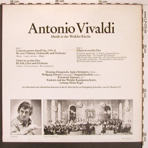 Vivaldi,Antonio: Concerto grosso, d-moll, Wedeler Kirche (ST HK 8.12.77), D, 1977 Typ: LP Best.-Nr.: L9669 Preis: 9,00 Euro