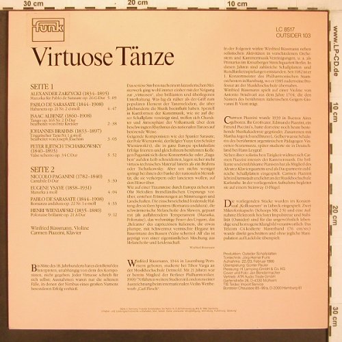 V.A.Virtuose Tänze: Alexander Zarzycki...H.Wieniawski, Outsider(103), D, vg+/m-, 1986 - LP - L9670 - 7,50 Euro