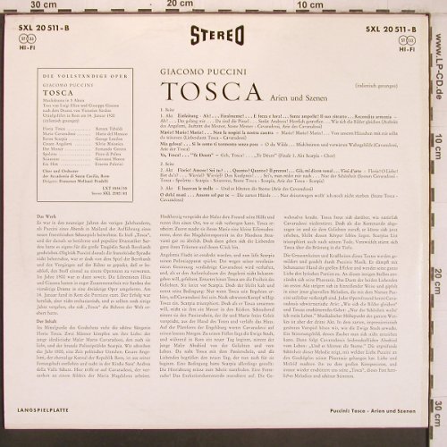 Puccini,Giacomo: Tosca, Arien und Szenen, Decca, Mustersticker(SXL 20 511-B), D,  - LP - L9673 - 7,50 Euro