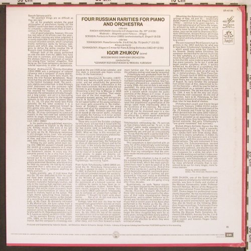 V.A.Four Russian Rarities for Piano: Rimsky.Korsakov, Scriabin,Tschaikow, Melodia (SR-40188), US, m-/vg+ Typ: LP Best.-Nr.: L9681 Preis: 9,50 Euro