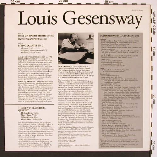 Gesensway,Louis: Suite on Jewish Themes, vg+/m-, E.Horowitz(EH06761), US, 1986 - LP - L9689 - 20,00 Euro