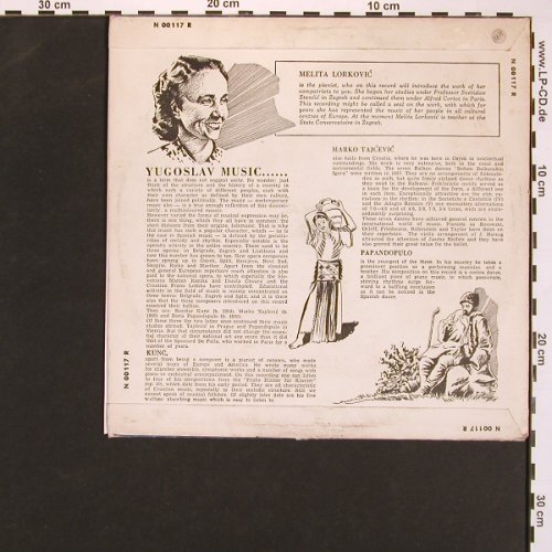 Lorkovic,Melita: Yugoslav Music VG-/VG-, bad cond., Philips Minigroove(N 00117 R), NL,  - 10inch - L9694 - 7,50 Euro