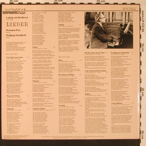 Prey,Hermann: Beethoven Lieder, Parnass (46 372 9), D, 1981 Typ: LP Best.-Nr.: L9703 Preis: 7,50 Euro