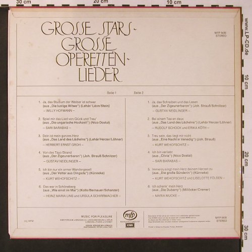 V.A.Grosse Stars-Grosse: Operettenlieder, 12 Tr., MFP (5430), NL Typ: LP Best.-Nr.: L9704 Preis: 5,00 Euro
