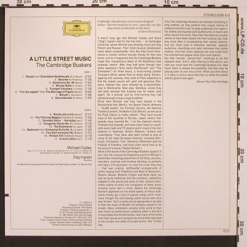 Cambridge Buskers: A Little Street Music, D.Gr.(2536 414), D, co, 1981 - LP - L9710 - 5,00 Euro
