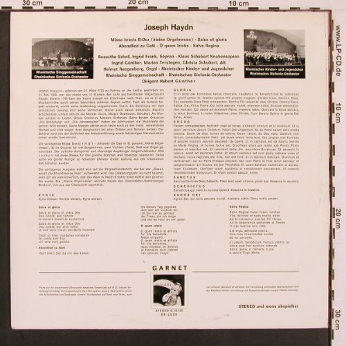 Haydn,Joseph: Missa Brevis B-dur, Garnet (G 40105), D Typ: LP Best.-Nr.: L9723 Preis: 7,50 Euro