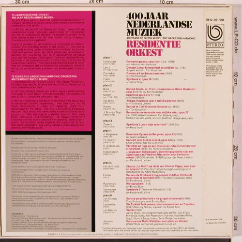V.A.400 Jaar Nederlandse Muziek 1: Residente Orkest, Hague Philh., Box, Colophon (6812.901/906), NL, 1983 Typ: 6LP Best.-Nr.: L9725 Preis: 14,50 Euro