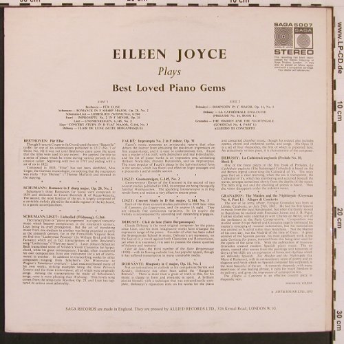 Joyce,Eileen: plays Best Loved Piano Gems, Saga(5007), UK, vg+/m-, 1973 - LP - L9745 - 5,00 Euro