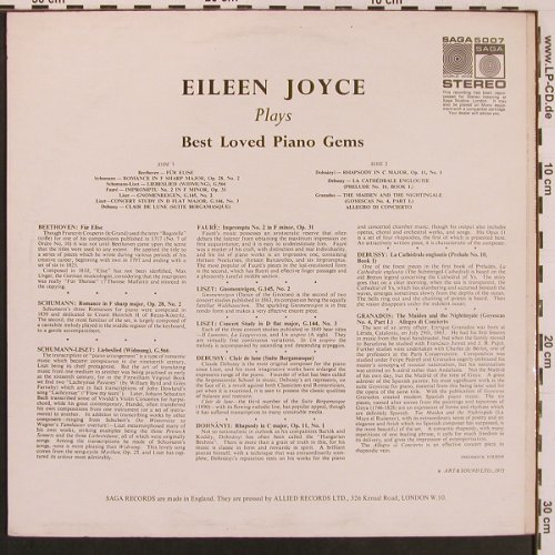 Joyce,Eileen: plays Best Loved Piano Gems, Saga (5007), UK, vg+/m-, 1973 Typ: LP Best.-Nr.: L9745 Preis: 5,00 Euro