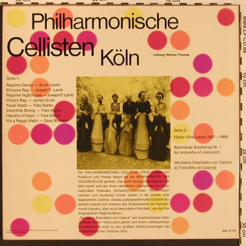 Philharmonische Cellisten Köln: Ragtimes von S.Joplin,F.Waller..., Breitkopf(BCL 41 151), D, vg+/m-, 1976 - LP - L9776 - 7,50 Euro