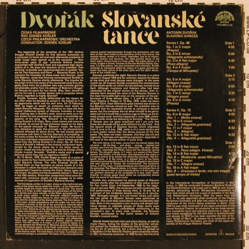 Dvorak,Antonin: Slavonic Dance, Foc, Supraphon (1110 2981/2 ZA), CZ, 1980 Typ: 2LP Best.-Nr.: L9780 Preis: 7,50 Euro