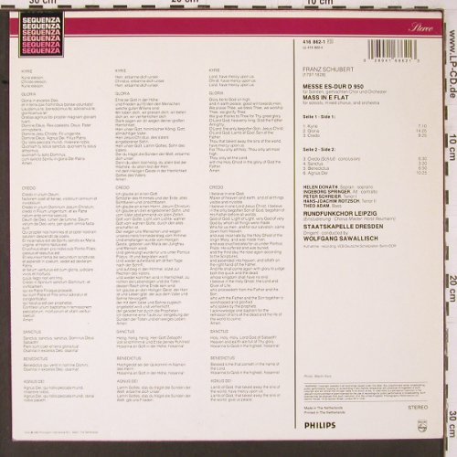 Schubert,Franz: Messe Es-Dur D 950, Philips Sequenza (416 862-1), NL, 1986 Typ: LP Best.-Nr.: L9783 Preis: 7,50 Euro