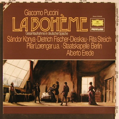 Puccini,Giacomo: La Boheme, Foc, D.Gr. Privilege (2726 059), D, Ri, 1961 Typ: 2LP Best.-Nr.: L9830 Preis: 7,50 Euro