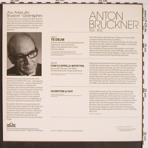 Bruckner,Anton: Te Deum / 5Motetten / Ouvertüre, Grünenthal(F 65226), D, 1974 - LP - L9836 - 6,00 Euro