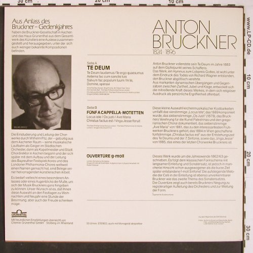 Bruckner,Anton: Te Deum / 5Motetten / Ouvertüre, Grnenthal(F 65226), D, 1974 - LP - L9836 - 6,00 Euro