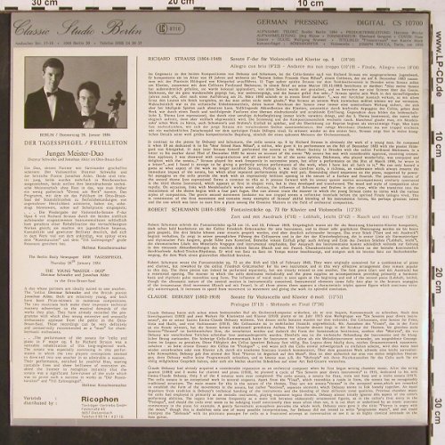 Schwalke,Dietmar - Jonathan Alder: Strauss, Schumann, Debussy, Ricophon / Teldec(CS 10700), D, 1985 - LP - L9848 - 7,50 Euro