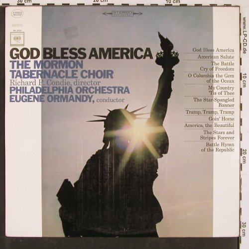 Mormon Tabernacle Choir: God Bless America, Columbia(MS 6721), US,  - LP - L9855 - 6,00 Euro
