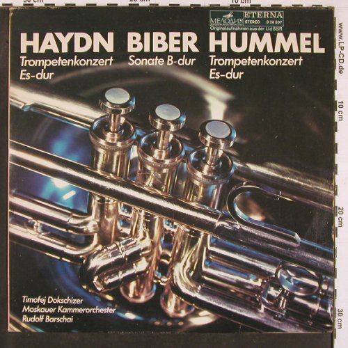 Haydn,Joseph / Biber / Hummel: Trompetenkonzert Es-Dur/Sonate B-Du, Eterna / Melodia (8 26 507), DDR,m-/vg+, 1974 Typ: LP Best.-Nr.: L9856 Preis: 5,00 Euro
