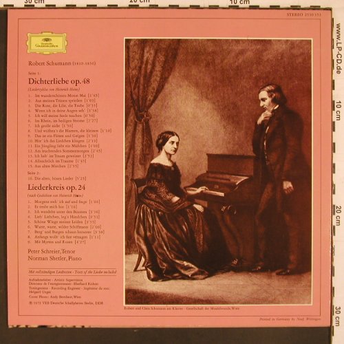 Schumann,Robert: Dichterliebe / Liederkreis op.24, D.Gr. (2530 353), D, 1972 Typ: LP Best.-Nr.: L9873 Preis: 7,50 Euro