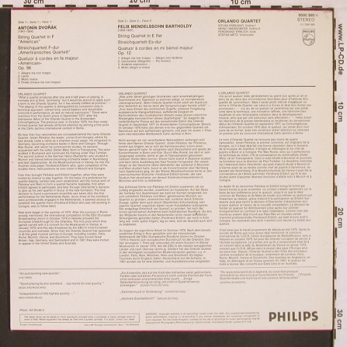 Dvorak,Antonin / Mendelssohn: Streichquartett in F op.96 / op.12, Philips (9500 995), NL, 1981 Typ: LP Best.-Nr.: L9875 Preis: 7,50 Euro
