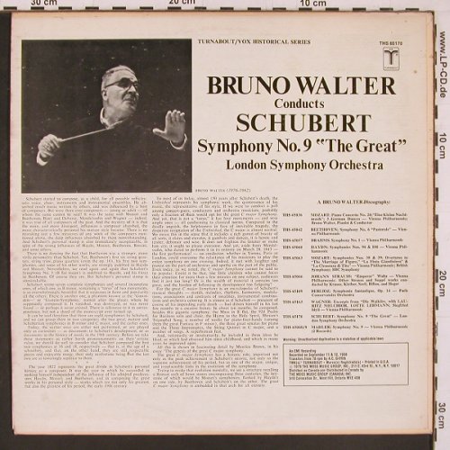 Schubert,Franz: Sinfonie Nr.9 "The Great" (1938), Turnabout/Vox (THS 65170), US, 1979 Typ: LP Best.-Nr.: L9880 Preis: 9,00 Euro