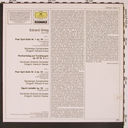 Grieg,Edvard: Peer Gynt Suiten 1&2 / S.Jorsalfar, D.Gr. Resonance(2535 177), D, Ri, 1976 - LP - L9890 - 6,00 Euro