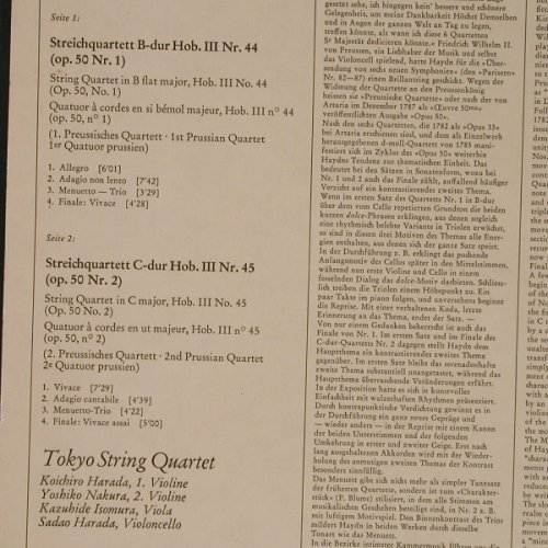 Haydn,Joseph: Preussische Quartette op.50 1&2, D.Gr. (2530 440), D, Muster, 1974 Typ: LP Best.-Nr.: L9909 Preis: 7,50 Euro