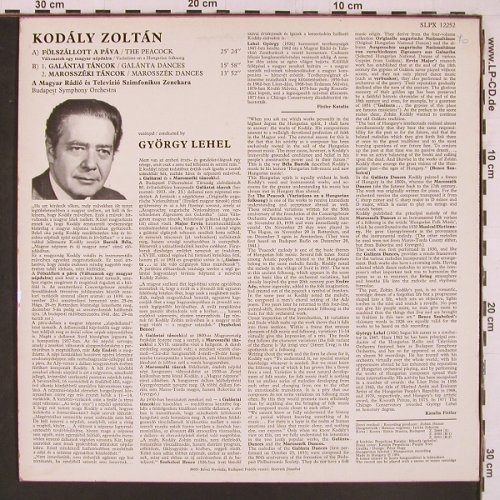 Kodaly,Zoltan: Peacock Variations / Galata Dances, Hungaroton (SLPX 12252), H, 1981 Typ: LP Best.-Nr.: L9910 Preis: 7,50 Euro