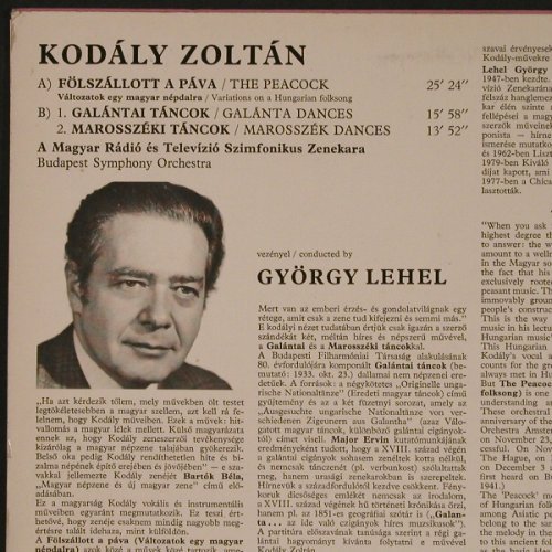 Kodaly,Zoltan: Peacock Variations / Galata Dances, Hungaroton (SLPX 12252), H, 1981 Typ: LP Best.-Nr.: L9910 Preis: 7,50 Euro