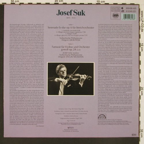 Suk,Josef: Serenade Es-Dur / Fantasie g-moll, Supraphon(206 408-425), D, co, 1985 - LP - L9912 - 7,50 Euro