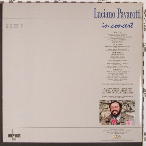 Pavarotti,Luciano: In Concert, Foc, Baierle Rec. (572 61022), D, 1989 Typ: 2LP Best.-Nr.: L9937 Preis: 9,00 Euro