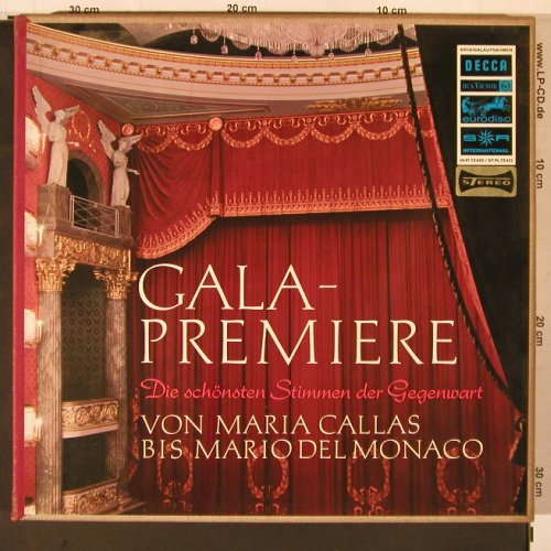 V.A.Gala-Premiere: Die schönsten Stimmen d.Gegenwart, Eurodisc (72420STPl 72421), D,70Tr Box, 1965 Typ: 6LP Best.-Nr.: L9939 Preis: 15,00 Euro