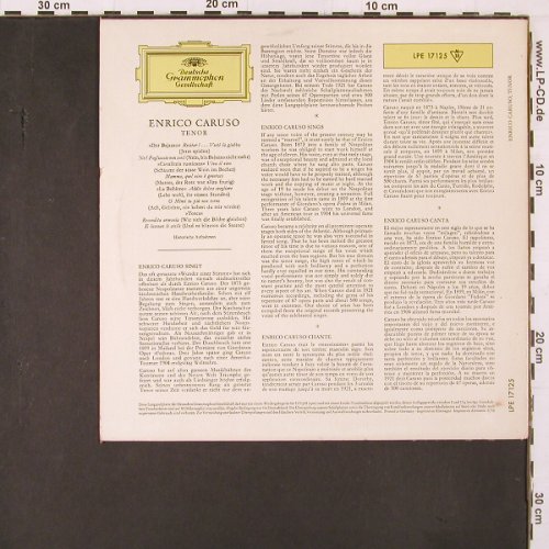 Caruso,Enrico: Tenor - Historische Aufnahmen 1, Deutsche Grammophon(LPE 17 125), D, m-/vg-, 1958 - 10inch - L9965 - 7,50 Euro