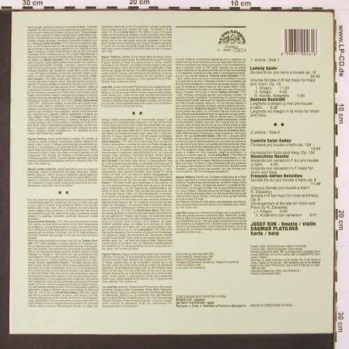 Suk,Josef & Dagmar Platilova: Compositions for violin and harp, Supraphon(11 0046-1), CSSR, 1986 - LP - L9992 - 7,50 Euro