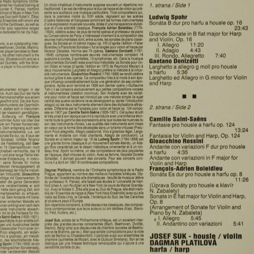 Suk,Josef & Dagmar Platilova: Compositions for violin and harp, Supraphon(11 0046-1), CSSR, 1986 - LP - L9992 - 9,00 Euro