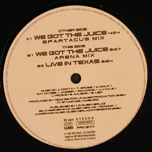 Gladiator: We Got The Juice*2+1, Promo,Foc, WEA(pro997), D, 1995 - 12inch - B5868 - 3,00 Euro