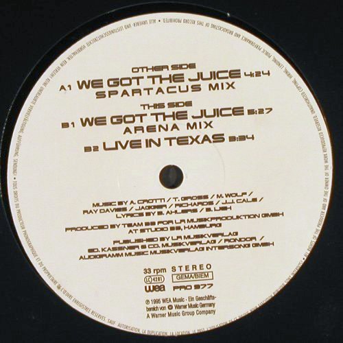 Gladiator: We Got The Juice*2+1,Foc, WEA, Promo(PRO 977), D, 1995 - 12inch - B5868 - 1,00 Euro