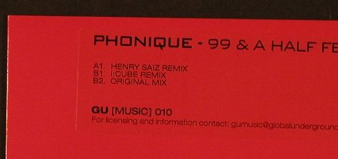 Phonique: 99 and a Half f.Alexander East, Global Underground(GUSIN010), , 2005 - 12inch - F2203 - 5,00 Euro