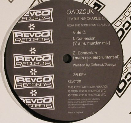 Gadzouk: Connexion*4, f.Charlie One (D&B), Revco(REVCT011), UK, 1996 - 12inch - H6442 - 5,00 Euro
