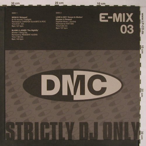 V.A.DMC E-Mix 03: Moni B, Blank&Jones,Love&Key, DMC(EURO3), UK,  - 12inch - X6650 - 9,00 Euro