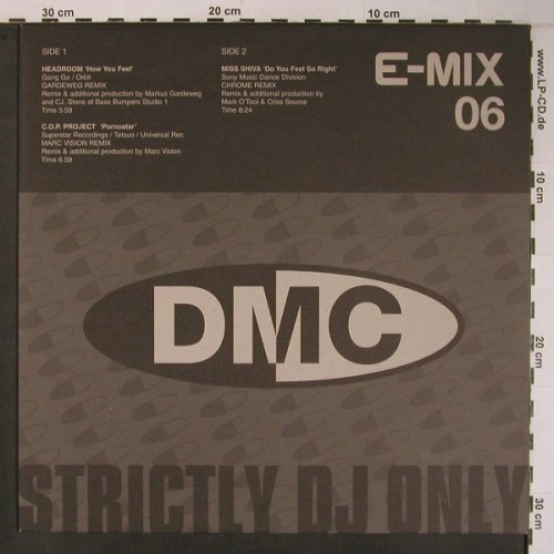 V.A.DMC E-Mix 06: Headroom,COP Project,Miss Shiva, DMC(EURO6), UK,  - 12inch - X6653 - 9,00 Euro