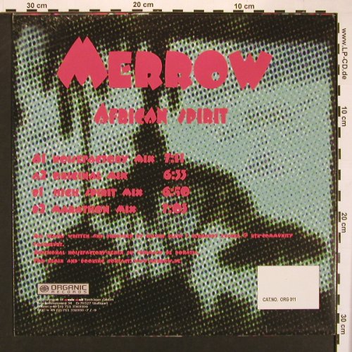 Merrow: African Spirit*4, Organic (ORG 011), D, 2001 Typ: 12" Best.-Nr.: X8366 Preis: 3,00 Euro