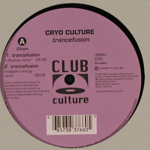 Cyro Culture: Trancefusion*3+1,FLC, Club Culture (8573 83766-0), D, m-/vg+, 2000 Typ: 12" Best.-Nr.: X9576 Preis: 7,50 Euro