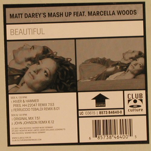 Darey's Mash Up, Matt   f. M.Woods: Beautiful*4, Club Culture (8573 84640-0), D, 2001 Typ: 12" Best.-Nr.: X9582 Preis: 7,50 Euro