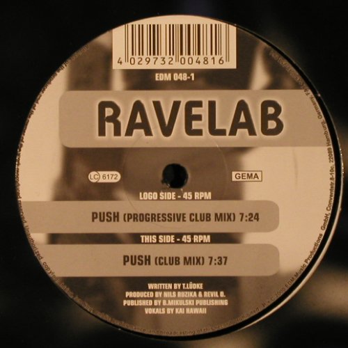 Ravelab: Push*2, FLC, EDM(EDM 048-1), D,  - 12inch - X9730 - 5,00 Euro